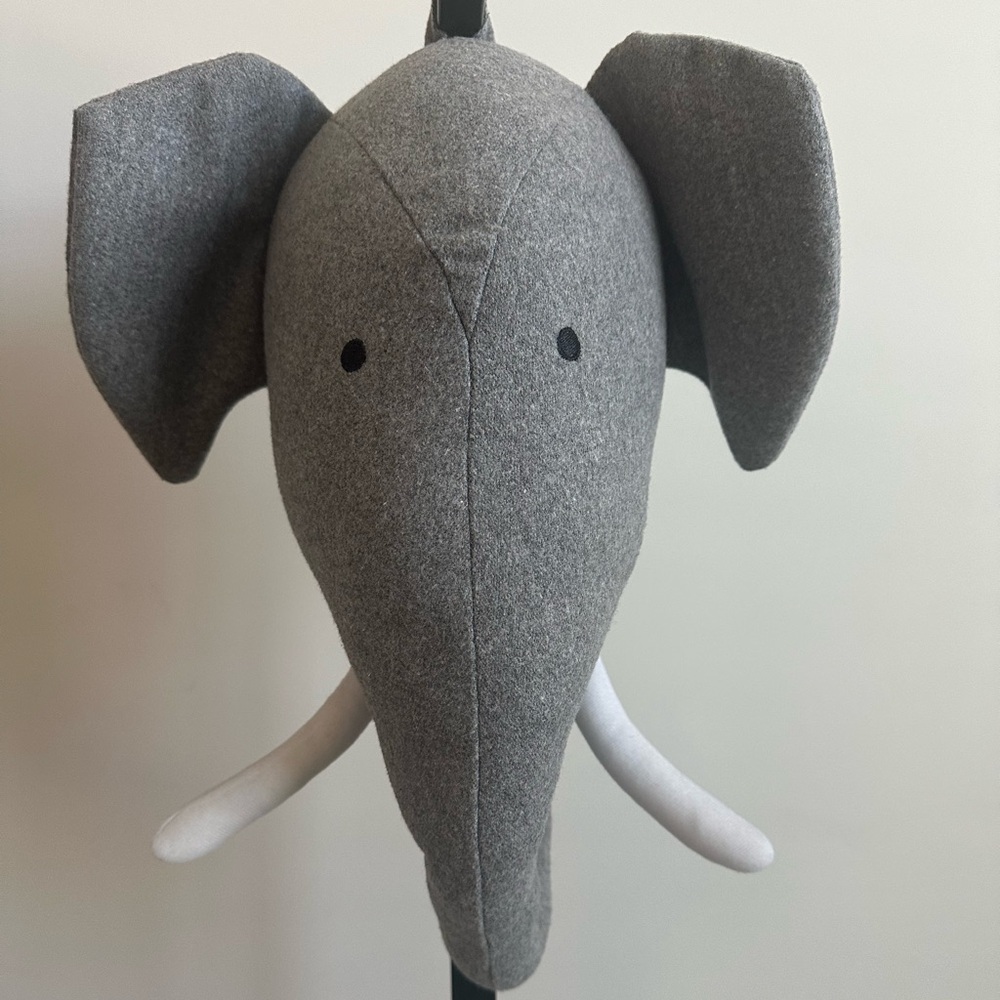 Pottery Barn Felt Animal Head Decor Elephant